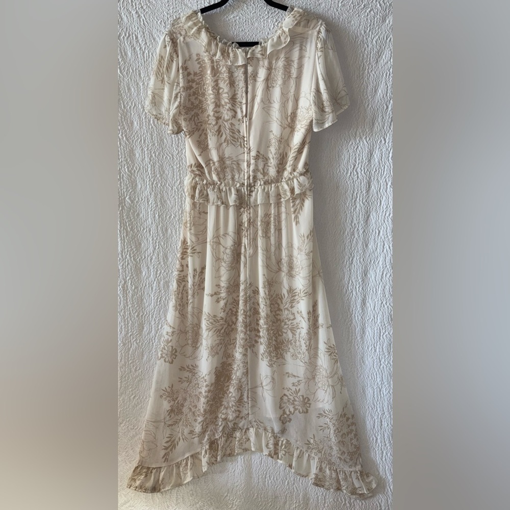 June & Hudson Floral Print Ruffled Flutter Sleeves Maxi Dress - Picture 4 of 11